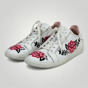 Kate Spade New York Shoes Womens Size 9.5 White Floral Embroidered Sneakers